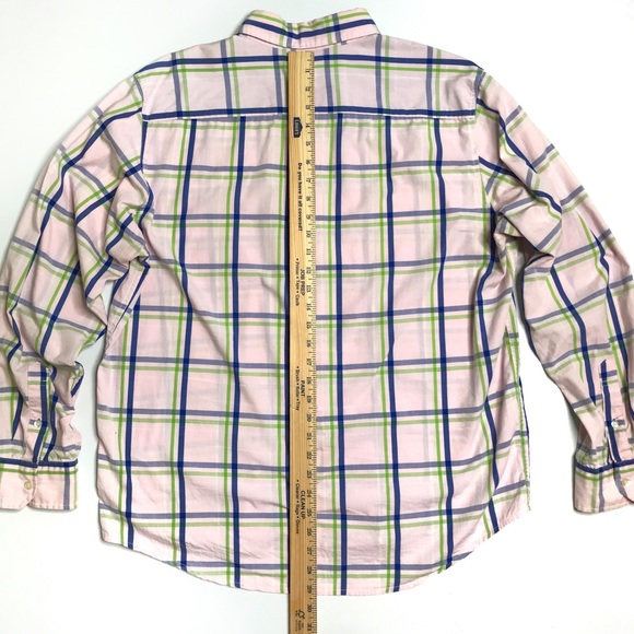 Mens American Eagle Pink Plaid Button Down Shirt Size Large - Picture 8 of 8